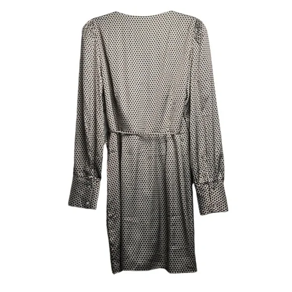 Abercrombie & Fitch Pleated Front Wrap Curve Front Long Sleeve Dress Sz Large P - Picture 10 of 17
